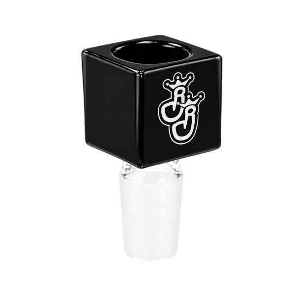 Würfelkopf Bowl-I Schwarz 1 Würfelkopf für Bong „Bowl-I“ in Schwarz mit Jelly-Joker-Logo und transparentem Glasschliff