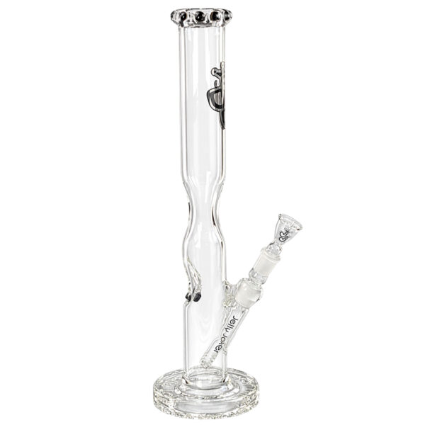 Black Pearl Bong – 45cm – 7mm Borosilikatglas – 20mm Panzerfuß 2 Black Pearl Bong 45cm mit 7mm Borosilikatglas und 20mm Panzerfuß seitlich