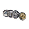 Bling Bling Grinder Ø50mm geöffnet aus Metall mit Skull Design und 4-teiligem Aufbau