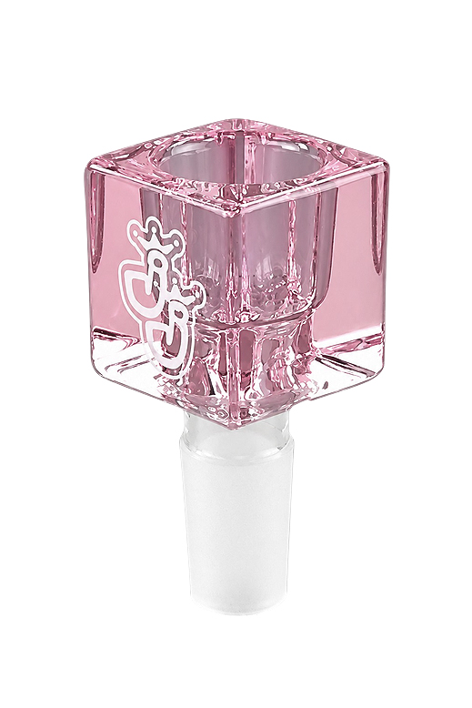 Bong Kopf "Cubie" pink - 14,5mm 1 Pinker Cubie Würfelkopf 14,5mm mit großem Durchlass von oben