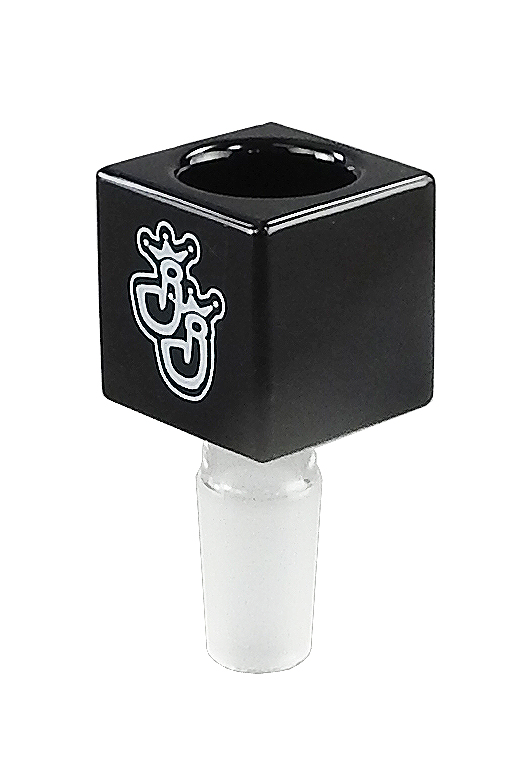Bong Kopf "Cubie" schwarz - 14,5mm 1 Schwarzer Cubie Würfelkopf 14,5mm mit großem Durchlass von oben