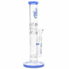 Rückseite der Bong mit Eiskerben CiceA 40cm aus 5mm Borosilikatglas mit blauem Mundstück und blauem Standfuß