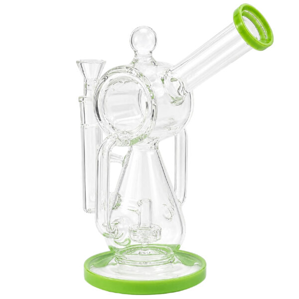 Doppelkammer Bong „Randy“ – 25cm aus 5mm Borosilikatglas 2 Doppelkammer Bong „Randy“ 25cm aus 5mm Borosilikatglas – Rückansicht