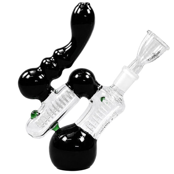 Doppelkammer Bubbler „Hydrocan“ – Handbubbler mit zwei Stabperkolatoren 2 doppelkammer bubbler hydrocan seitlich