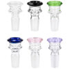 Flutschkopf 18,8mm mit farbigem Rand aus dickem Glas