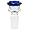 Blauer Flutschkopf 18,8mm mit farbigem Rand aus dickem Glas