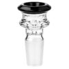 Schwarzer Flutschkopf 18,8mm mit farbigem Rand aus dickem Glas