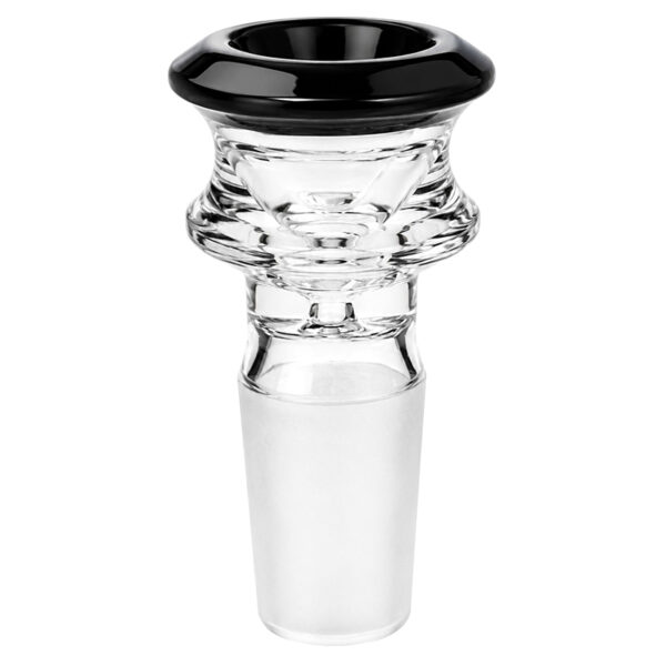 Schwarzer Flutschkopf 18,8mm mit farbigem Rand aus dickem Glas