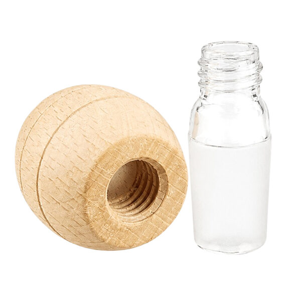 Gerillter Bongkopf aus Holz zerlegt mit 18,8mm Glasschliff