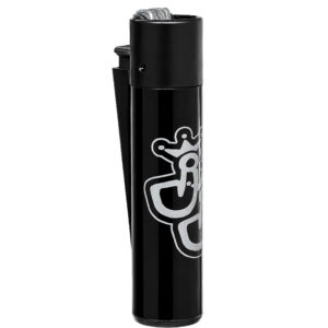 Jelly Joker Clipper Feuerzeug – Schwarz mit silbernem Logo