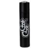 Jelly Joker Clipper Feuerzeug von vorn – Schwarz mit silbernem Logo