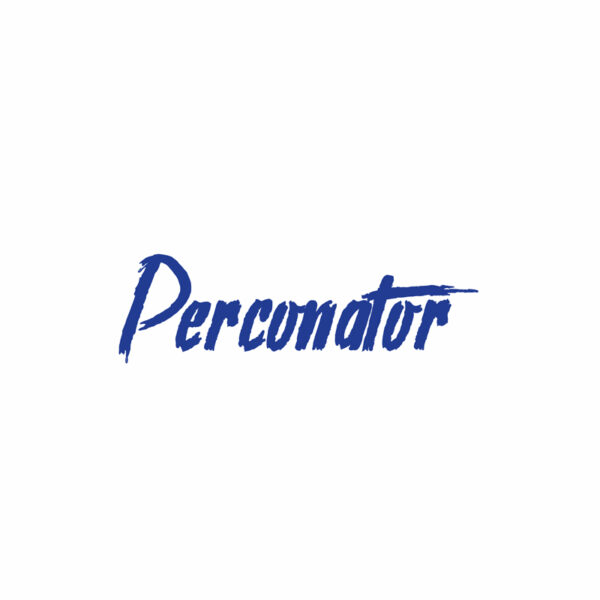 Perkolator Steck-Bong Perconator Logo in Blau