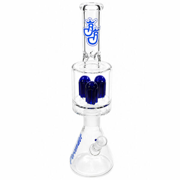 Perkolator Steck-Bong Perconator von oben mit 50cm Höhe und blauem Perkolator