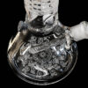 Sandgestrahlte Bong Grid Detailansicht von oben mit Glasornamenten und 18,8mm Schliff