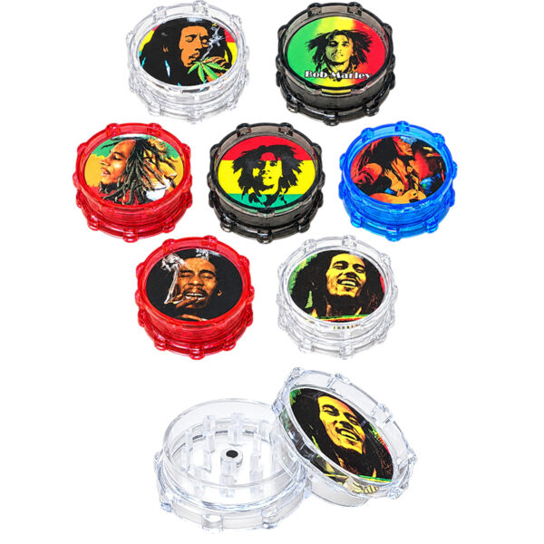Bob Marley Kunststoff Grinder 50mm – verschiedene Motive