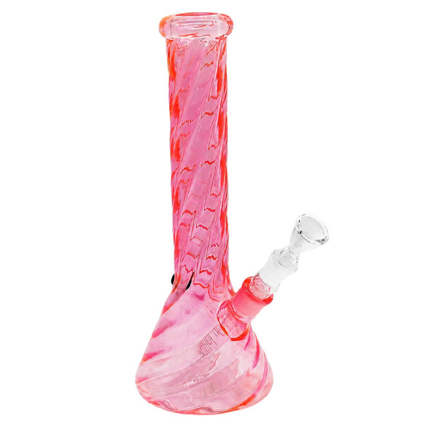 Pinke Bong Twisted-PK 35cm mit gedrehtem Design