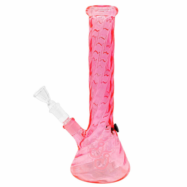 Pinke Bong Twisted-PK 35cm Seitenansicht