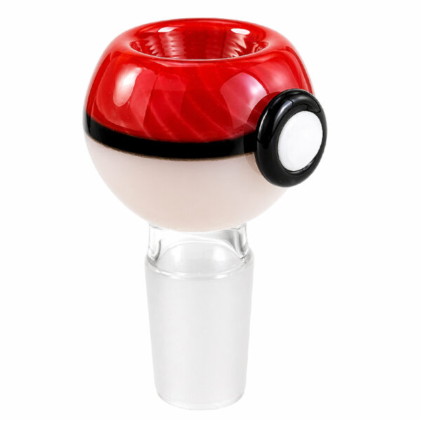 Köpfchen "Pokebowl19" - 18,8mm 1 18,8mm Köpfchen Pokeball aus Borosilikatglas rot weiß
