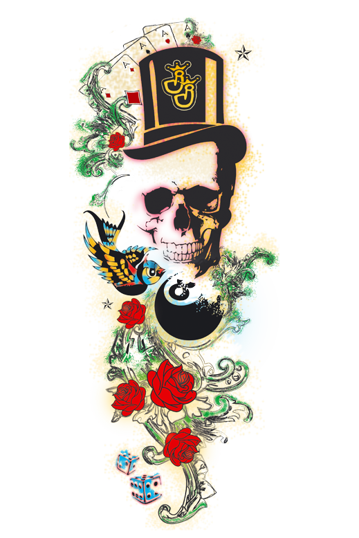 Bong "Colour Skull" - 45cm - 5mm 4 Detailaufnahme vom Colour Skull Motiv auf der Glasbong (Colour-Paper-Design)