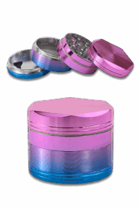 4-teiliger Metall Grinder Ø 55 mm mit Farbverlauf Blau Pink
