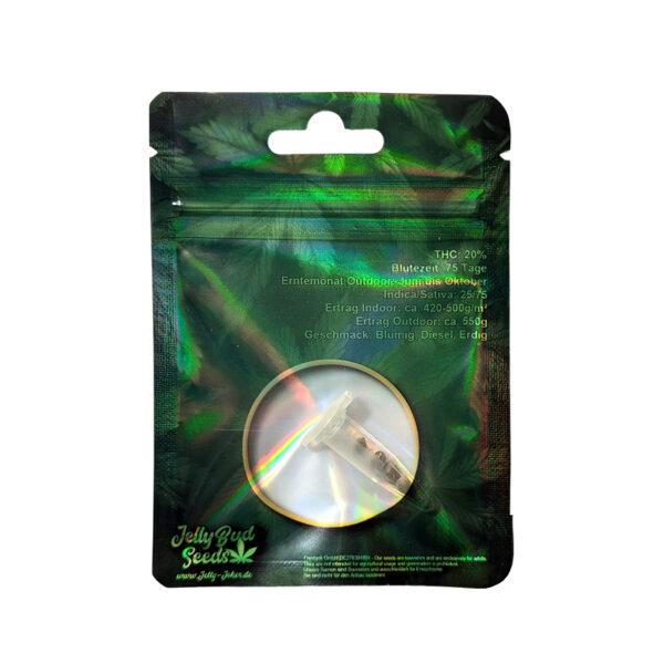 Gorilla X Zkittlez Auto Samen Rückseite – Informationen zu feminisierten Autoflowering Cannabis Samen
