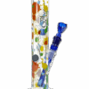 Bong N-Blobs von hinten, 30cm Glasbong mit bunten Applikationen, 18,8mm Schlitzdiffusor und Trichterkopf