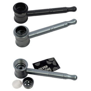 10cm Handpfeife aus Metall – zerlegt mit Rauchkammer und Siebchen