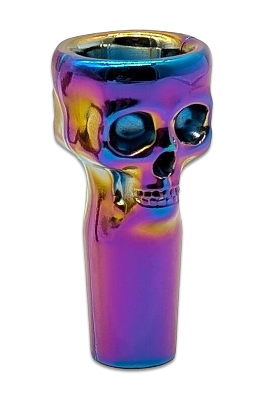 Verpackung Metallkopf Bong, 18,8 mm Schliff, 2-teilig, magnetisch, regenbogenfarben – hochwertiges Zubehör für Bongs.