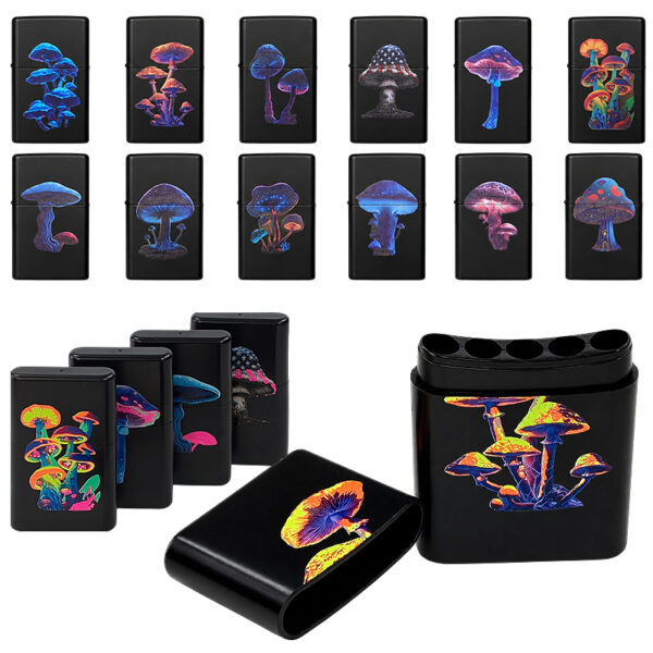 Psychedelic Cone Holder mit verschiedenen UV-aktiven Pilzmotiven