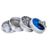 Zerlegter Metall Kurbelgrinder 60mm blau mit Frosteffekt