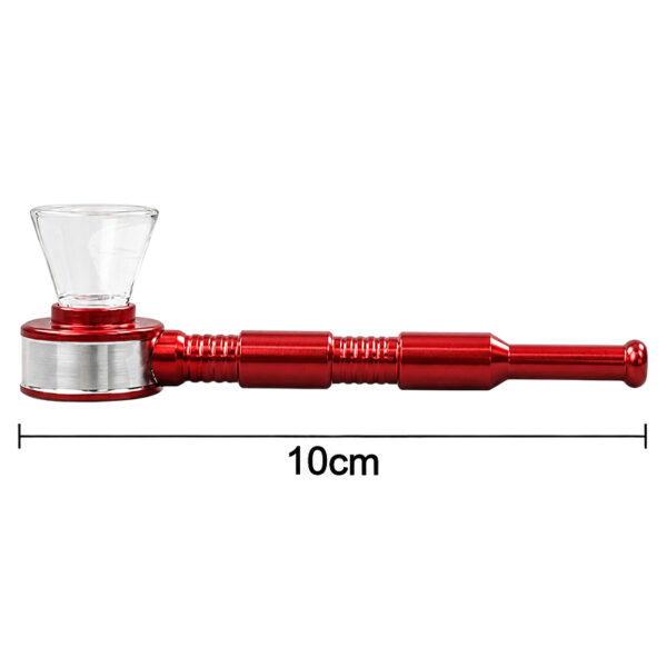 10cm Handpfeife mit Glasköpfchen – Maße und Ø12mm Öffnung