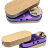 Kleine Holz-Purpfeife lila aufgeklappt – 7,5 cm
