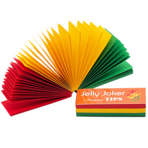 Rasta Tips von Jelly Joker mit 60 perforierten Filtertips im Format 54x20mm in Rot, Gelb und Grün