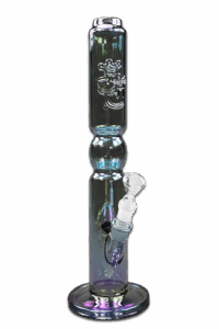 High5 Rainbow Bong 45cm mit Regenbogen-Metallbeschichtung, ca.6cm Ø, Kickloch und 18,8mm Stecksystem mit Diffusor