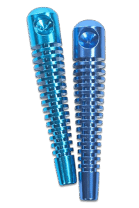Rippenpfeife Handpfeife aus Aluminium 8,8cm mit Kopf Ø 1cm – blau