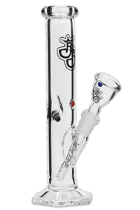 Basic Bong 22 cm aus 3,2 mm Borosilikatglas mit 14,5 mm Schliff und Lochdiffusor