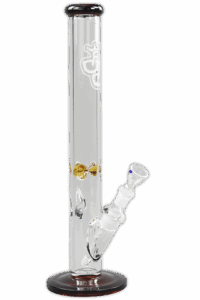 Hochwertige Bong aus Borosilikatglas mit 7mm Dicke, klar und stilvoll gestaltet, ideal für ein angenehmes Raucherlebnis.