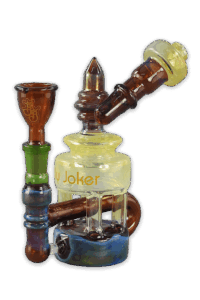 Bong „The MIX“ – ca. 18 cm Borosilikat, 14,5-mm Schliff, mehrfarbiges Glas, ohne Kickloch