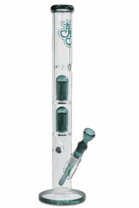 Bong „Otavit“ aus Glas mit Lakegreen-Details, 2 Sechsarmperkolatoren, 18,8mm Stecksystem, 55cm