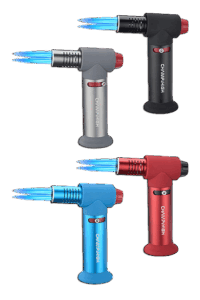 Champ High 4 Flammen Gasbrenner DL6 Torch blau Tischbrenner