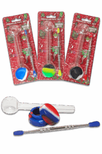Dabbing Set mit Pfeife, Silikondose und Dabber