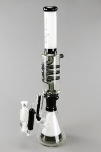 Bong „Fette Kumpelz“ – 62 cm, 5 mm Borosilikat, Immersion-Percolator, Vorkühler, Rauchspirale mit Kühlgel, Schliff 29,2→18,8