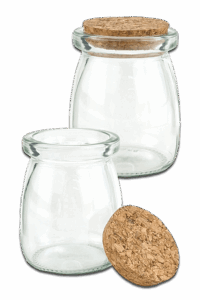 Glasflasche klein mit Korken
