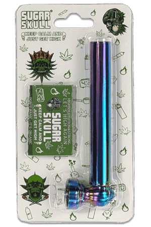 Handpfeife Glas mit Metallkopf
