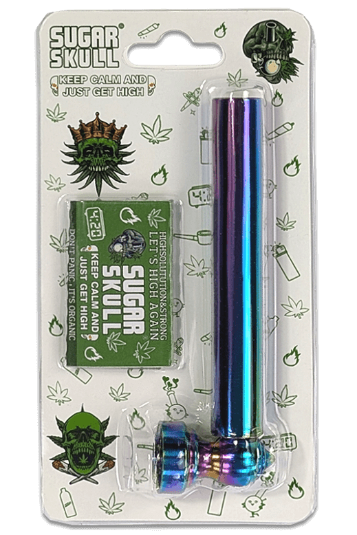 Handpfeife Glas mit Metallkopf