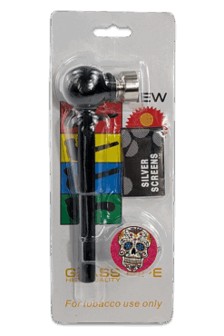Handpfeife Glas schwarz