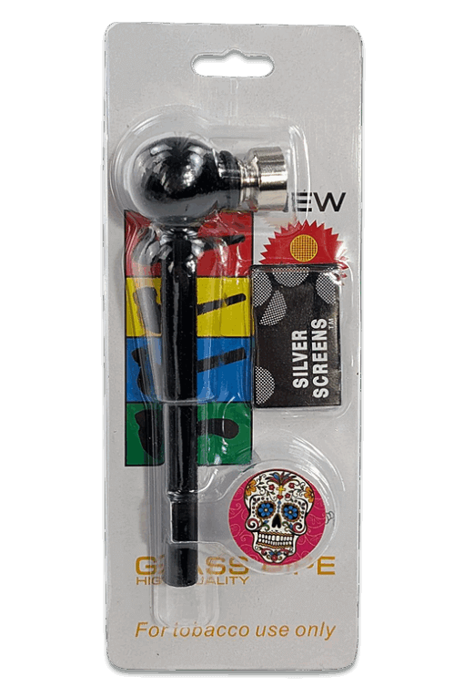 Handpfeife Glas schwarz