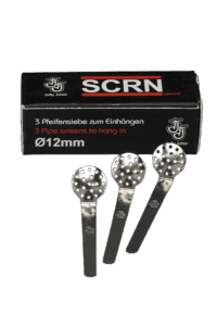SCRN Einhängesiebe Ø12mm, 0,35mm, 3 Stück, Verpackung und Siebe