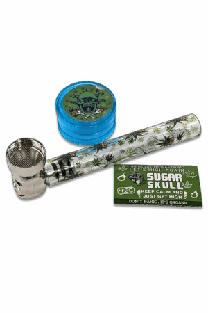 Set Glaspfeife mit Grinder