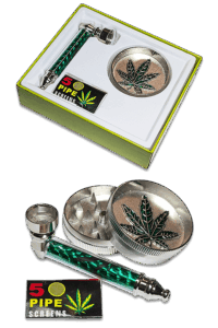 Geschenkset Purpfeife Grinder Siebchen